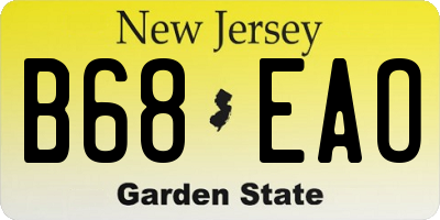NJ license plate B68EAO