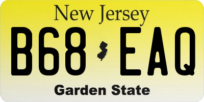 NJ license plate B68EAQ