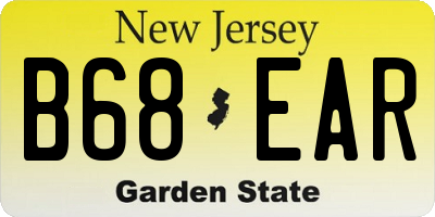 NJ license plate B68EAR
