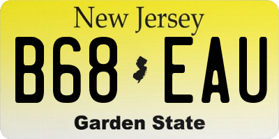 NJ license plate B68EAU