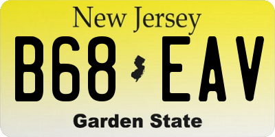 NJ license plate B68EAV