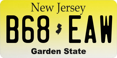 NJ license plate B68EAW