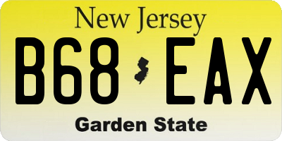 NJ license plate B68EAX