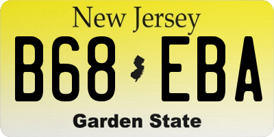 NJ license plate B68EBA