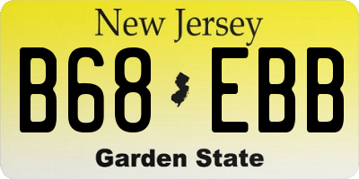 NJ license plate B68EBB