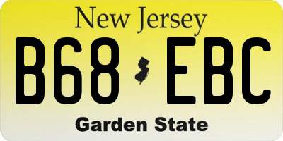 NJ license plate B68EBC