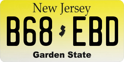 NJ license plate B68EBD