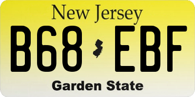 NJ license plate B68EBF