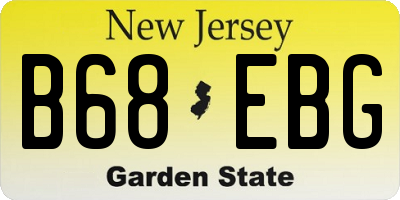 NJ license plate B68EBG
