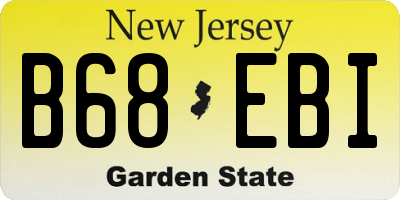 NJ license plate B68EBI