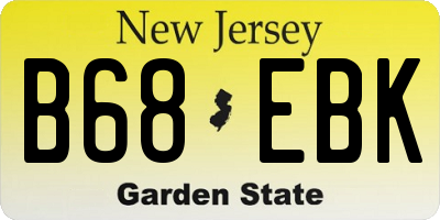 NJ license plate B68EBK