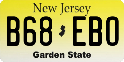 NJ license plate B68EBO
