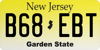 NJ license plate B68EBT