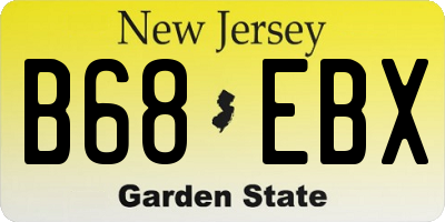 NJ license plate B68EBX