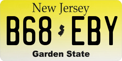 NJ license plate B68EBY