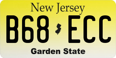 NJ license plate B68ECC