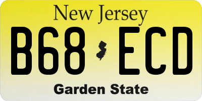 NJ license plate B68ECD