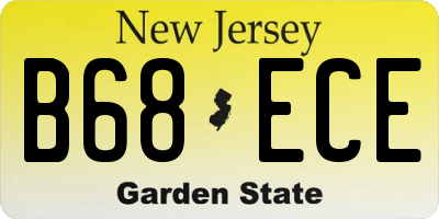 NJ license plate B68ECE