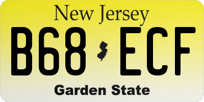 NJ license plate B68ECF