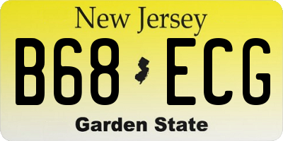 NJ license plate B68ECG