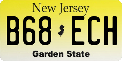 NJ license plate B68ECH