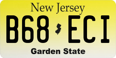 NJ license plate B68ECI