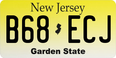 NJ license plate B68ECJ