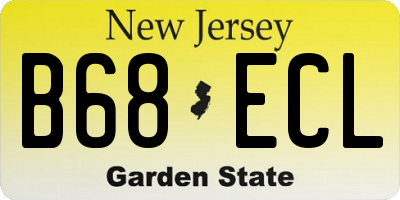 NJ license plate B68ECL
