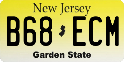 NJ license plate B68ECM