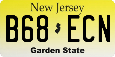 NJ license plate B68ECN