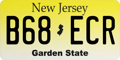 NJ license plate B68ECR