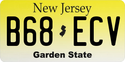 NJ license plate B68ECV