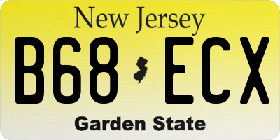 NJ license plate B68ECX