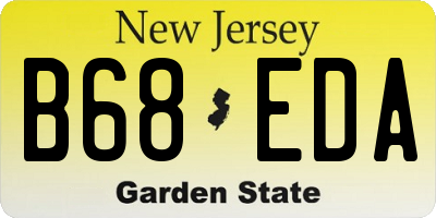 NJ license plate B68EDA
