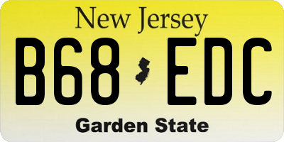NJ license plate B68EDC
