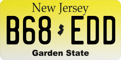 NJ license plate B68EDD