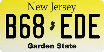 NJ license plate B68EDE