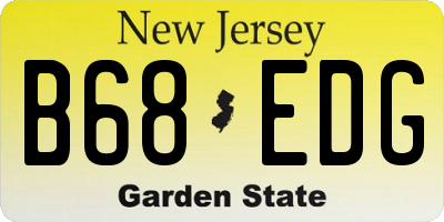 NJ license plate B68EDG