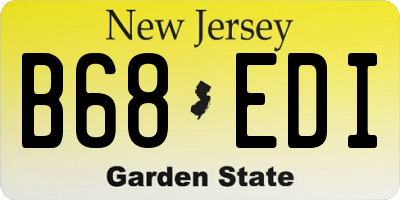 NJ license plate B68EDI