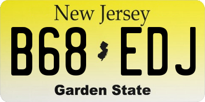 NJ license plate B68EDJ