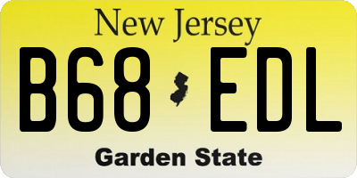 NJ license plate B68EDL