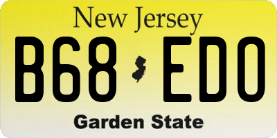 NJ license plate B68EDO