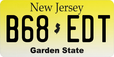 NJ license plate B68EDT