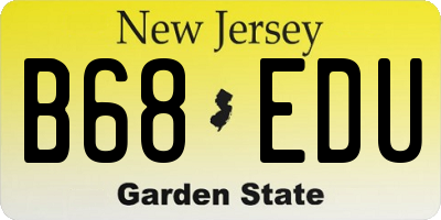 NJ license plate B68EDU