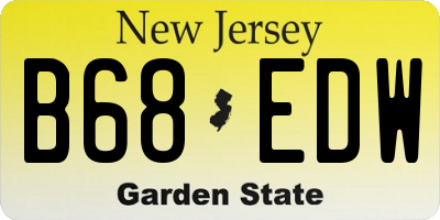 NJ license plate B68EDW