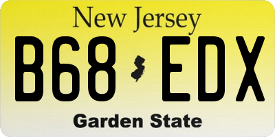 NJ license plate B68EDX