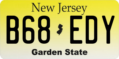 NJ license plate B68EDY