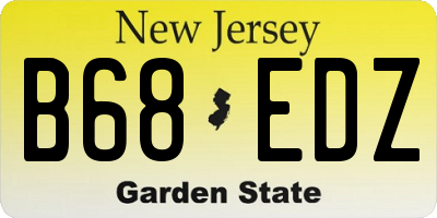 NJ license plate B68EDZ