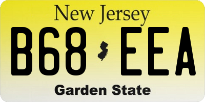 NJ license plate B68EEA