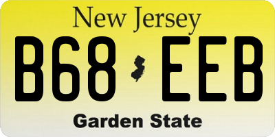 NJ license plate B68EEB